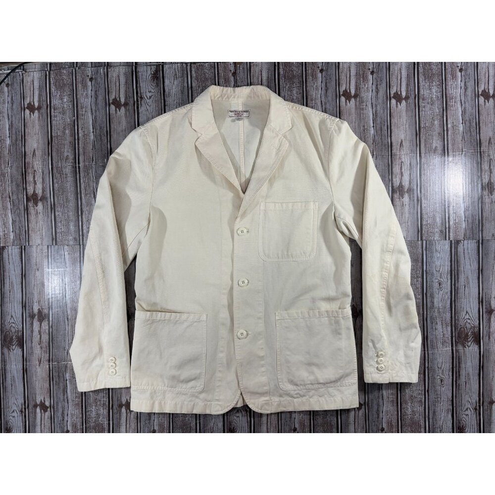 WALLACE & BARNES Chore Blazer Jacket Size 40 R US M color ivory NWOT *sample
